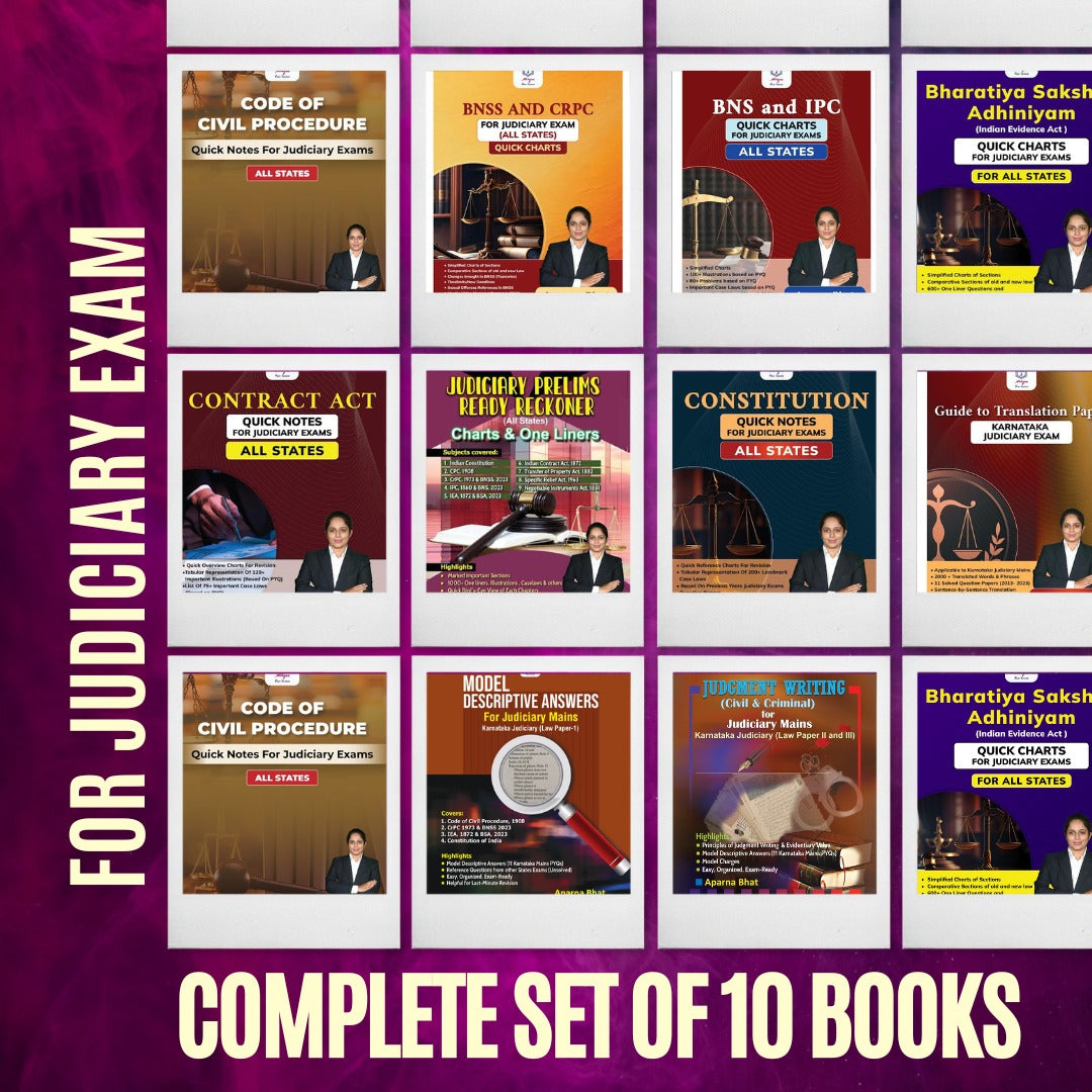 Combo Set of 10 Books (Judiciary Exam Preparation) (Karnataka)