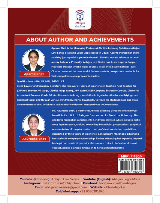 BNS and IPC (Quick Charts) for Judiciary Exam (All States) [Paperback] Aparna Bhat and Anuradha Bhat
