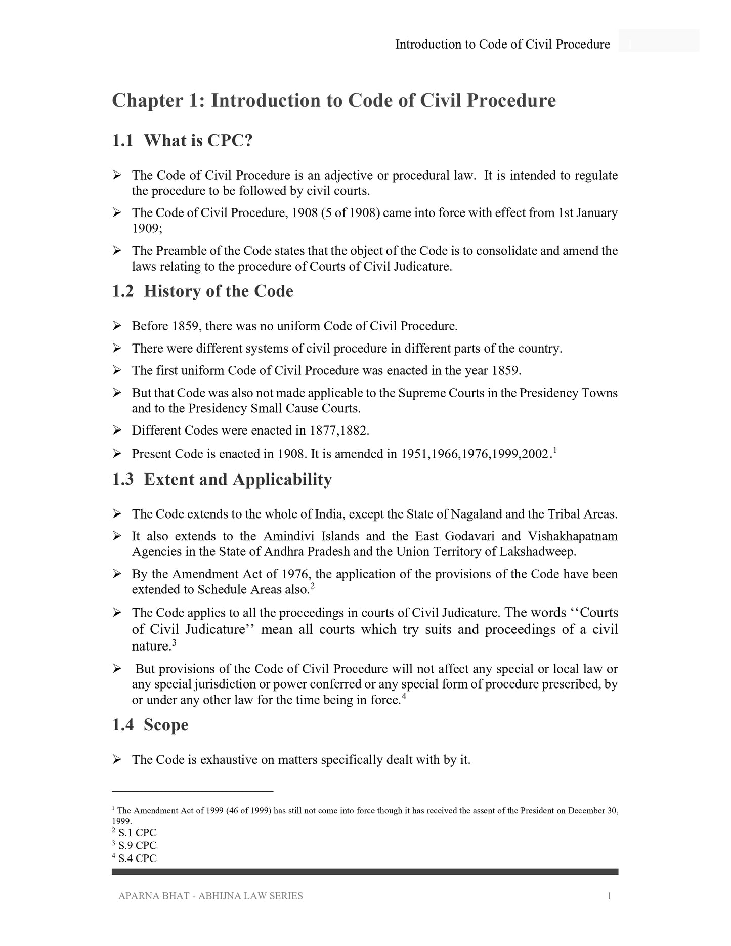 CODE OF CIVIL PROCEDURE QUICK NOTES FOR JUDICIARY EXAMS (ALL STATES) [Paperback] Aparna Bhat [Paperback] Aparna Bhat
