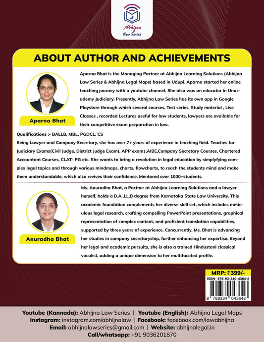 Contract Act (Quick Notes) for Judiciary Exams (All States) [Paperback] Aparna Bhat and Anuradha Bhat