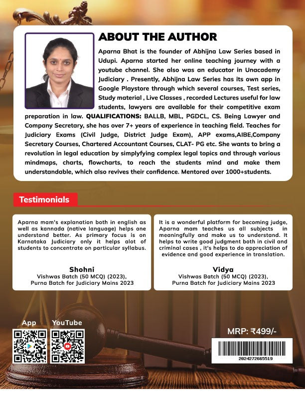 CODE OF CIVIL PROCEDURE QUICK NOTES FOR JUDICIARY EXAMS (ALL STATES) [Paperback] Aparna Bhat [Paperback] Aparna Bhat