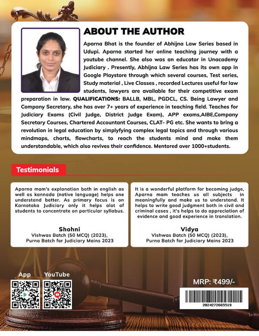 CODE OF CIVIL PROCEDURE QUICK NOTES FOR JUDICIARY EXAMS (ALL STATES) [Paperback] Aparna Bhat [Paperback] Aparna Bhat