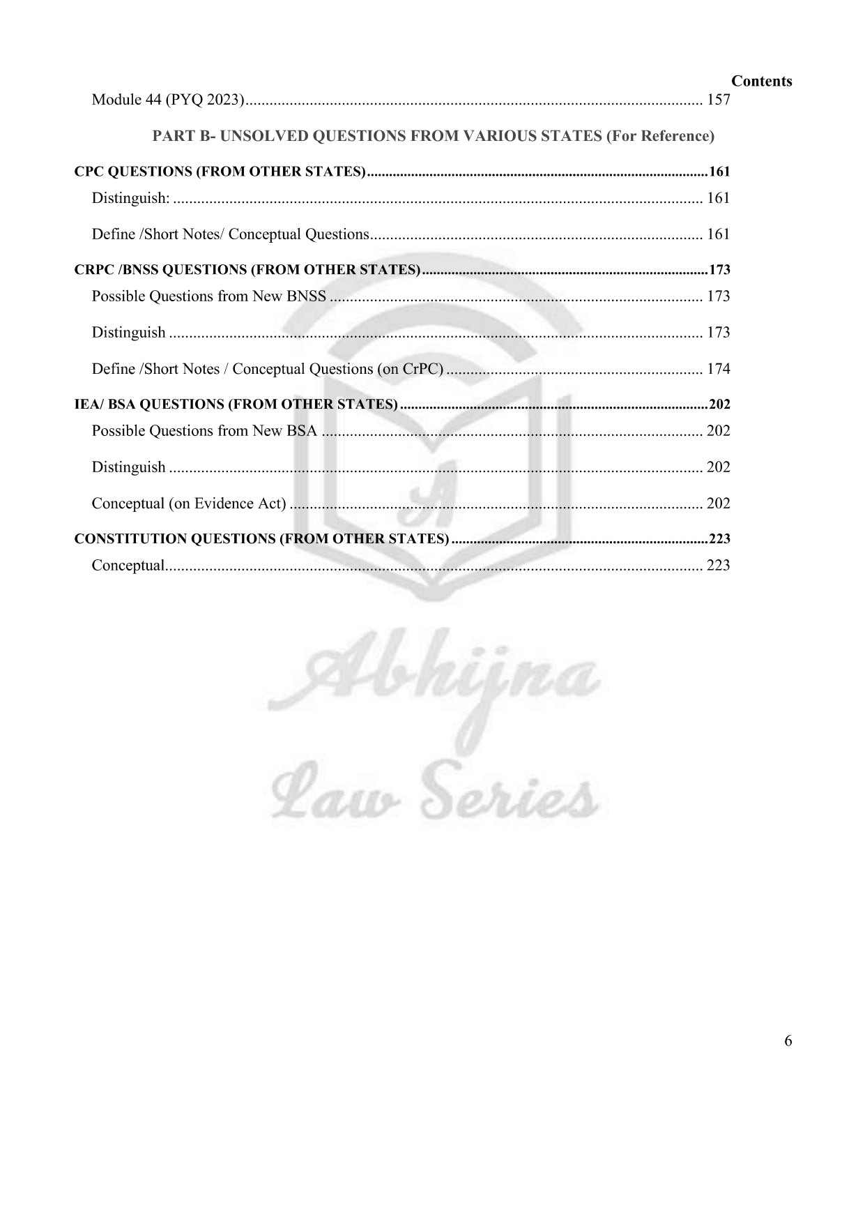 Model Descriptive Answers for Judiciary Mains (Karnataka Judiciary Law Paper-1)