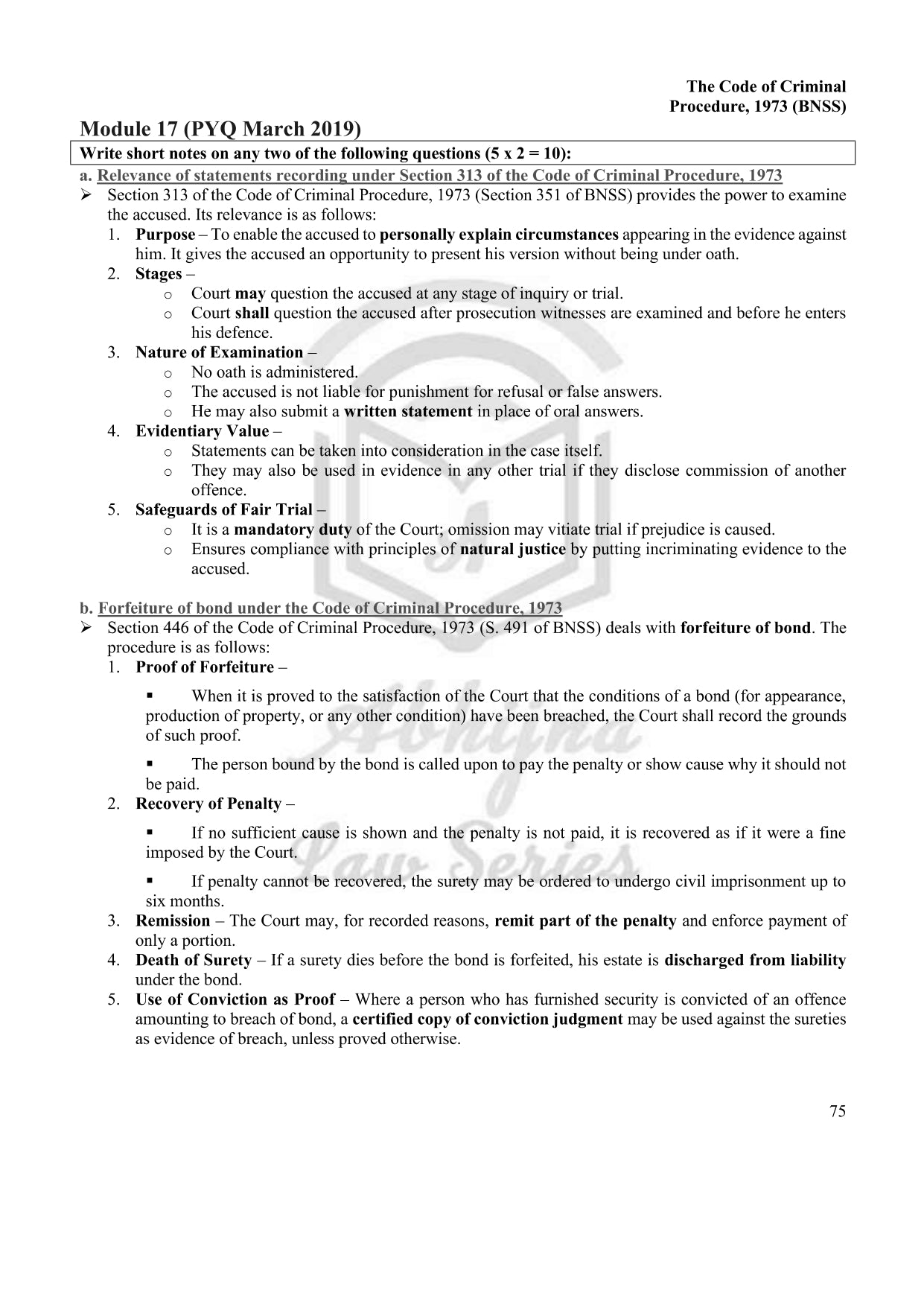 Model Descriptive Answers for Judiciary Mains (Karnataka Judiciary Law Paper-1)