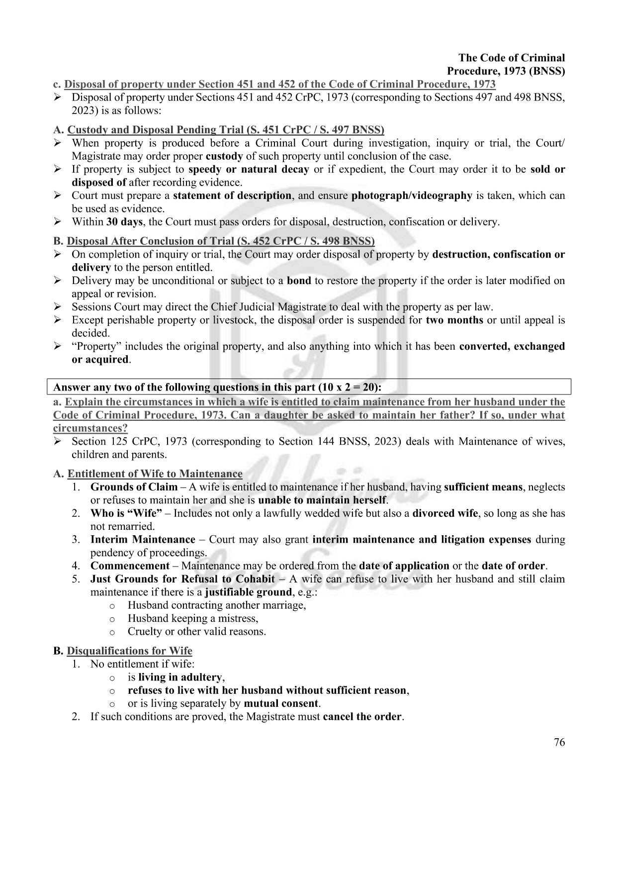 Model Descriptive Answers for Judiciary Mains (Karnataka Judiciary Law Paper-1)