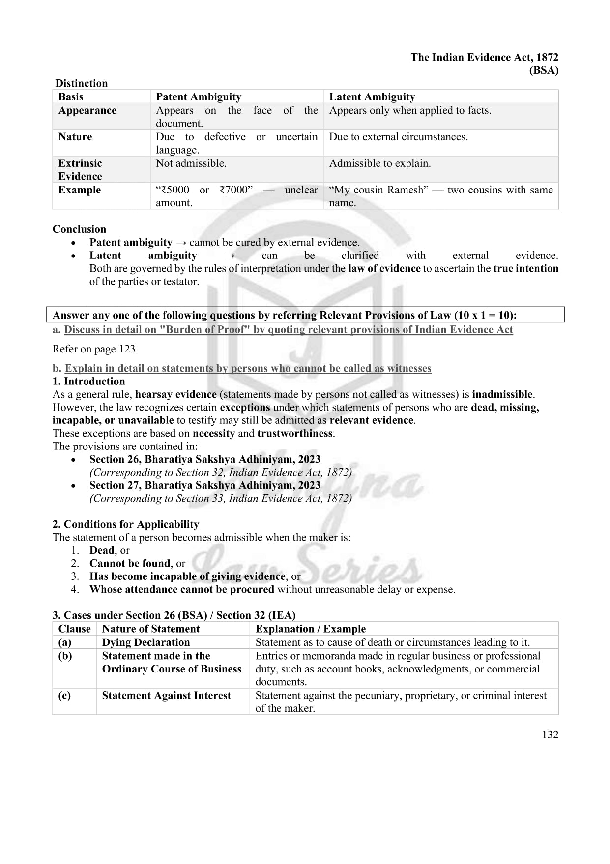 Model Descriptive Answers for Judiciary Mains (Karnataka Judiciary Law Paper-1)