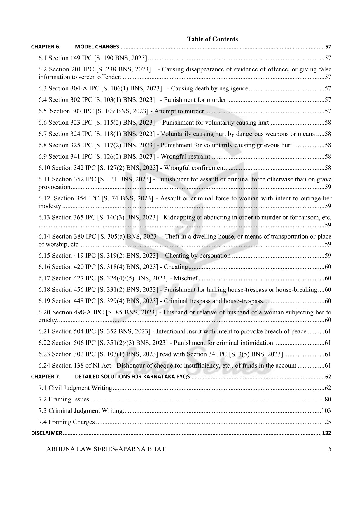 Judgment Writing Book (Civil & Criminal) for Mains [Karnataka Judiciary Law Paper II & III]