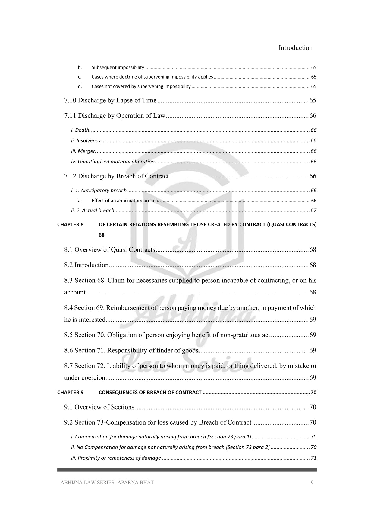Contract Act (Quick Notes) for Judiciary Exams (All States) [Paperback] Aparna Bhat and Anuradha Bhat
