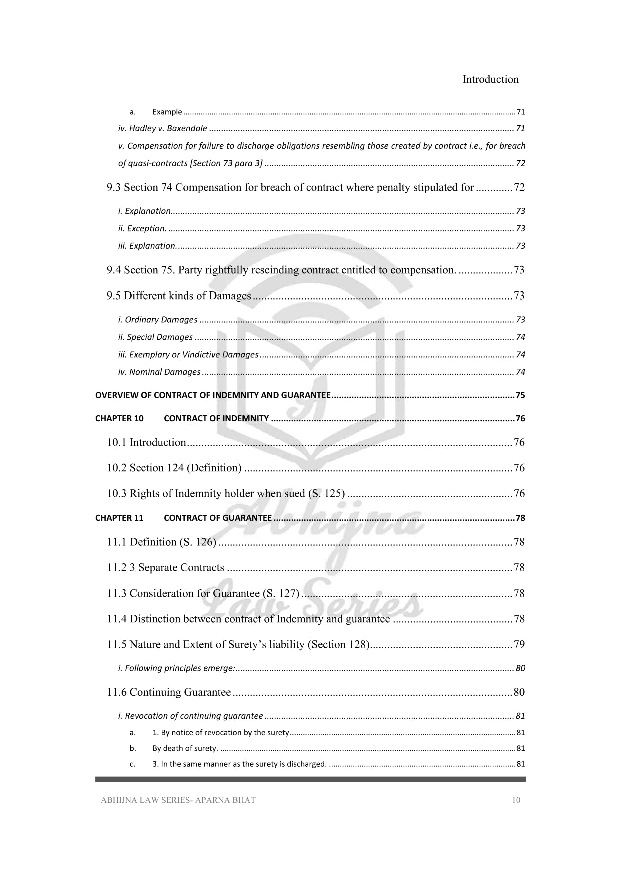 Contract Act (Quick Notes) for Judiciary Exams (All States) [Paperback] Aparna Bhat and Anuradha Bhat
